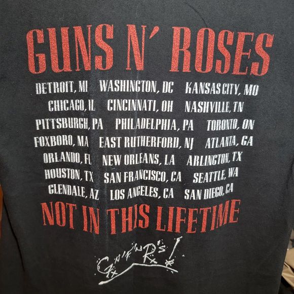 Guns N' Roses Front & Back Graphic Tee SS Black - Size Large (M) - Picture 3 of 5